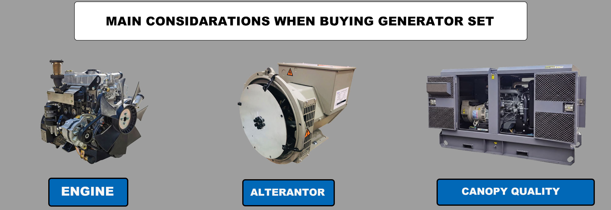 main considarations when buying generator set